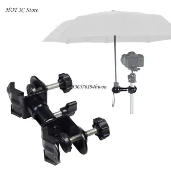 Крепление для зонта с зажимом для камеры, уличный штатив, держатель для зонта, подставка для кронштейна, U-образный зажим с двойной головкой, аксессуар для фотосъемки, прямая поставка  1