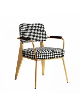 Кресло для отдыха Простое современное кресло для домашнего кабинета со спинкой в виде собачьей лапы, Сетчатое красное кафе Nordic Light, роскошное обеденное кресло  5