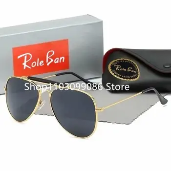 Круглые поляризованные солнцезащитные очки Roleban Rays- Мужские солнцезащитные очки Polaroid, Женские солнцезащитные очки в металлической оправе, очки с черными линзами, очки для вождения  4