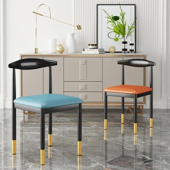 Кухонные обеденные стулья в скандинавском стиле Офисные роскошные Современные обеденные стулья на открытом воздухе Дизайн гостиной Sillas Comedor Мебель для дома SR50DC  5
