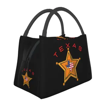 Ланч-боксы Texas Map Star для женщин Western Texas Star с термоохлаждением, сумка для ланча с изоляцией для еды, Больничный Офисный контейнер Pinic  10