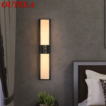 Латунный настенный светильник OUTELA LED, современные роскошные мраморные бра, декор для дома, спальни, гостиной, коридора  3