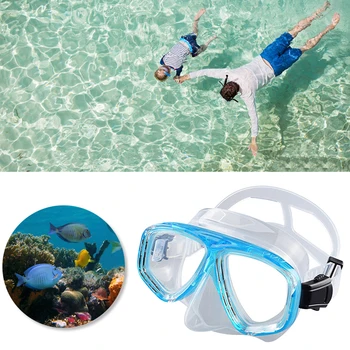 Легкие очки для дайвинга с защитой от протечек, очки для подводного плавания с крышкой для носа, ударопрочная маска для дайвинга из закаленного стекла для мужчин и женщин  5