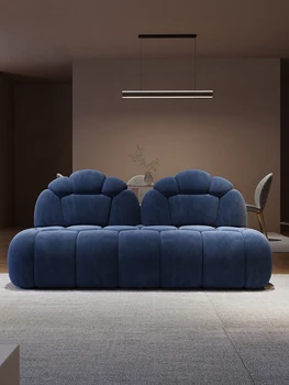 Легкий роскошный диван, современная и простая гостиная, ткань с матовой технологией домашнего использования, прямой рядный пузырчатый диван  5