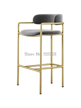 Легкий роскошный стул, железный табурет, модный и универсальный Стул для Кафе, барный стул, барный стул, барный стул с высокой ножкой  5