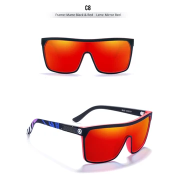 Линзы с цельным зеркальным покрытием, поляризованные солнцезащитные очки, мужские спортивные солнцезащитные очки, езда на велосипеде, пешие прогулки, металлические петли, оригинал KDEAM  5