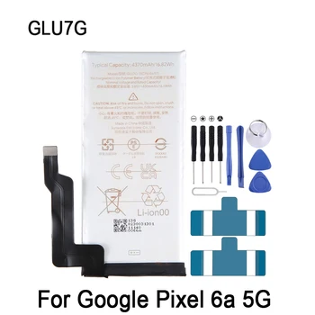 Литий-полимерный аккумулятор GLU7G емкостью 4370 мАч для Google Pixel 6a, аккумуляторная батарея для телефона емкостью 5G, запасная часть  0