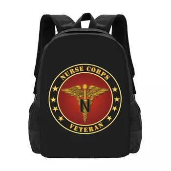 Логотип армейского корпуса медсестер Простой Стильный студенческий школьный рюкзак Водонепроницаемый Большой емкости Повседневный рюкзак для путешествий Рюкзак для ноутбука  5