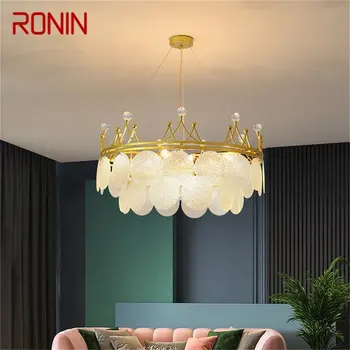 Люстра в скандинавском стиле RONIN, Светодиодные светильники, Подвесной светильник в форме золотой Короны, домашний светодиод для гостиной  5