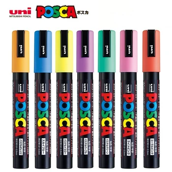 Маркер Uni Posca, акриловая краска Акриловая ручка Marcadores PC-1M 3M 5M Полноцветные художественные принадлежности Канцелярские принадлежности для рисования Граффити  4