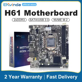 Материнская плата ENvinda H61 LGA 1155 DDR3 Memory 16GB M-ATX Настольная Материнская Плата Для LGA1155 Socket Core i3 i5 i7 CPU HDMI VGA  5