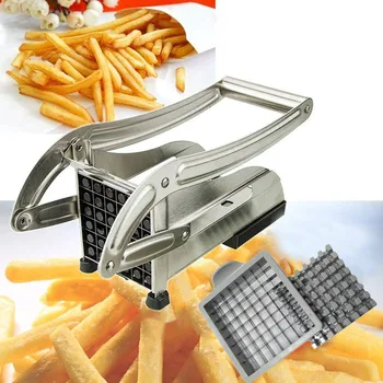 Машина для приготовления картофельных чипсов из нержавеющей стали, машина для измельчения картофеля фри, машина для резки 2 лезвия с разными отверстиями  5