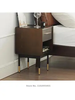 Мебель Fanye прикроватный столик светлый роскошный шкаф в скандинавском стиле из массива дерева маленький шкафчик для хранения в спальне ультраузкий 35 см expression  5