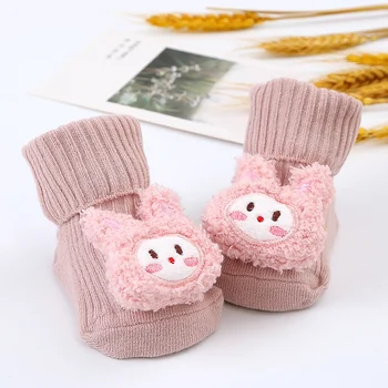Милые и простые детские нескользящие носки - приятные для кожи хлопчатобумажные носки с героями мультфильмов для мальчиков и девочек 0-3 лет  5