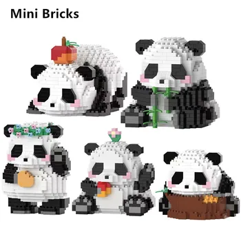 Мини-строительные блоки Cute Panda Life, строительные кирпичики микроразмерной модели животных, подарок для детей в возрасте от 12 лет и подростков, игрушки  5