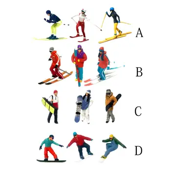 Миниатюрные модели лыжных фигурок в масштабе для  5