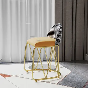 Минималистичные обеденные стулья из скандинавского железа, современная мебель, кухонный обеденный стул, модные кресла для отдыха со спинкой в виде собачьей лапки  5