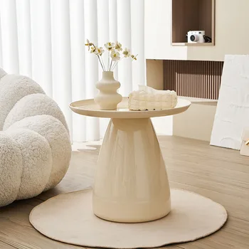 Минималистский дизайн журнальных столиков для кемпинга Современные круглые журнальные столики для спальни Японская минималистская мебель для дома Stoliki Kawowe  5
