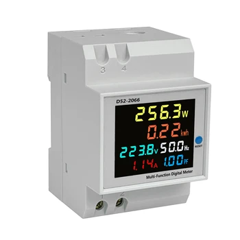 Многофункциональный Измеритель DIN-Рейки D52-2066 Красочный ЖК-дисплей Напряжение, Ток, Мощность, Устройство Контроля Измерения Электрической Энергии  10