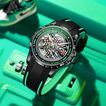 Модные мужские полые автоматические механические наручные часы Star Emperor Watch  10