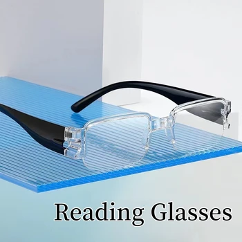 Модные портативные очки для чтения, очки для дальнозоркости с защитой от падения, очки с защитой от синего света, очки для дальнего обзора, ультра прозрачные очки для дальнозоркости.  5