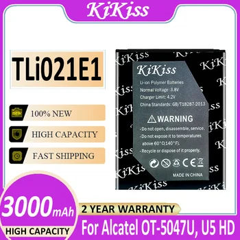 Мощный аккумулятор KiKiss TLi021E1 3000 мАч Для Alcatel OT-5047U, U5 HD CAB2150008C1  0