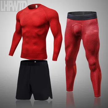 Мужская компрессионная спортивная одежда для бега, футболка для бодибилдинга, нижнее белье для велоспорта, Быстросохнущий спортивный костюм для занятий спортом, мужской спортивный костюм для бега трусцой  5