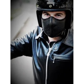 Мужская мотоциклетная маска в стиле панк Винтажная байкерская маска из искусственной кожи уличная ветрозащитная и пылезащитная маска Мужские маски для косплея  2