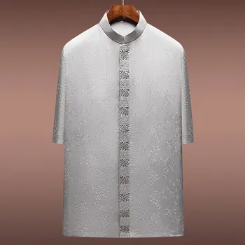 Мужская рубашка Langjieao Cuprammonuium, Летний Топ С короткими рукавами, Китайская Мужская одежда, Рубашка Оригинального дизайна В Национальном стиле Zen Clo  4