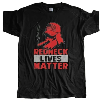 Мужская футболка с круглым вырезом, Новые стильные забавные футболки, Футболка Redneck Lives Matter, Черная мужская футболка европейского размера, прямая доставка  5