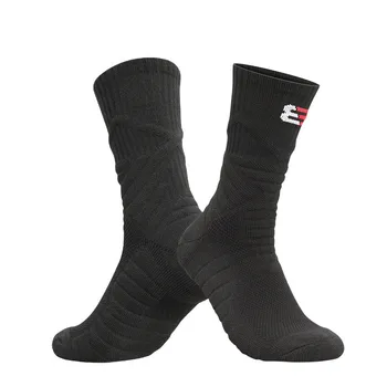 Мужские хлопчатобумажные дышащие профессиональные баскетбольные носки для велоспорта и бега на открытом воздухе, быстросохнущие нескользящие спортивные носки для взрослых, 1 пара  5