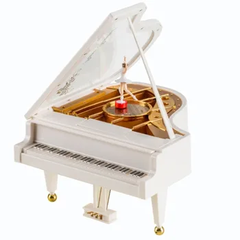 музыкальная шкатулка в форме пианино, мини деревянная балерина, музыкальная шкатулка для подарков  5