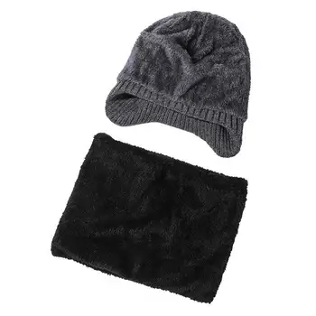 Набор накидок на шею, уютные зимние аксессуары, Унисекс, плюшевая накидка на шею, тепловая вязаная шапка, шарф, набор для активного отдыха  5