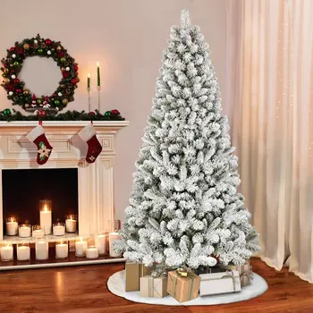 Набор украшений для Рождественской елки с искусственным флокированием, Семейная Рождественская елка с зашифрованной Снежинкой, Роскошное украшение для новогодней вечеринки для дома  5