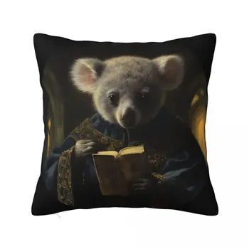 Наволочка с коалой, наволочка на молнии, готическая мистическая подушка, весенний винтажный чехол из полиэстера  5