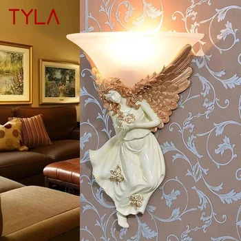 Настенный светильник TYLA Modern Angel для помещений со светодиодной подсветкой Nordic Vintage Creative Resin Sconce Light Для домашнего декора Гостиной Спальни  3