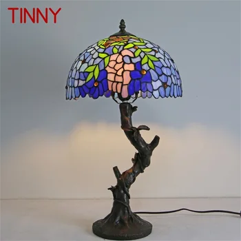 Настольная лампа TINNY Tiffany Современный Креативный светодиодный светильник с декоративным рисунком для домашней Спальни  4
