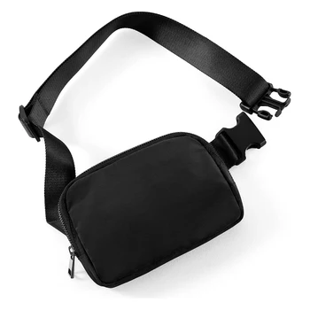 Небольшая поясная сумка с регулируемым ремешком Мини-поясная сумка для тренировок, бега, путешествий, пеших прогулок, мужская сумка через плечо, черная  5