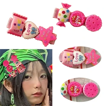 Нежные Заколки в стиле Candy Girl Y2K, зажим для волос Harajuku, Шпилька для волос Sweet Girls, M6CD  5