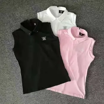 Новая женская одежда для гольфа, жилет без рукавов, футболки для гольфа, женские футболки 2023, Новая летняя солнцезащитная одежда с коротким рукавом  5