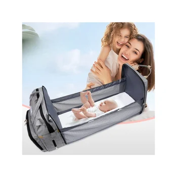 Новая модная сумка для мамы, складная детская кроватка, сумка для мамы и ребенка, переносная молочная бутылочка, рюкзак для подгузников большой емкости  5