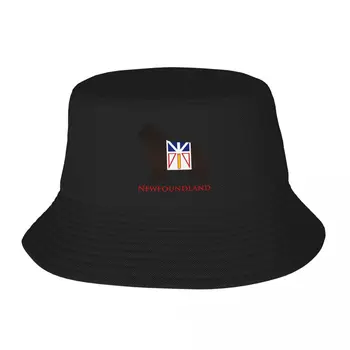 Новая собака ньюфаундленда с флагом Ньюфаундленда! Широкополая шляпа большого размера, роскошная шляпа, аниме-шляпа, черная шляпа, женская, мужская  5