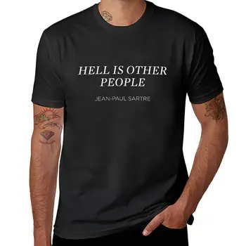 Новая футболка Hell Is Other People, корейская модная футболка на заказ, одежда для хиппи, мужские графические футболки в стиле хип-хоп  5