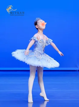 Новое балетное платье Blue bird variant для взрослых и детей, профессиональное синее платье-ПАЧКА для соревнований, профессиональное исполнение на заказ  5