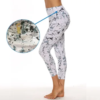Новые базовые брюки для фитнеса и йоги с цифровым принтом, нижние брюки с внутренним карманом для женщин  5