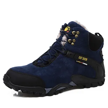 Новые мужские ботинки из натуральной кожи, модные высококачественные зимние плюшевые ботильоны для мужчин, теплые ботинки, рабочая обувь для лодыжек  5
