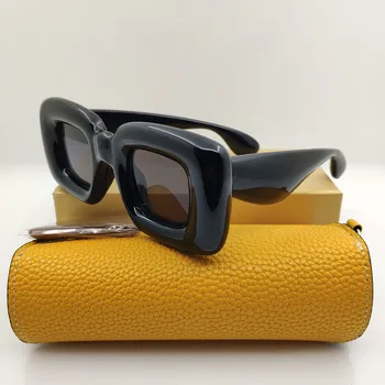 Новые Толстые и тяжелые Ацетатные Солнцезащитные очки Aesthetic Shield Для женщин, Черные Модные Брендовые Дизайнерские Футуристические Женские Крутые Солнцезащитные очки  5