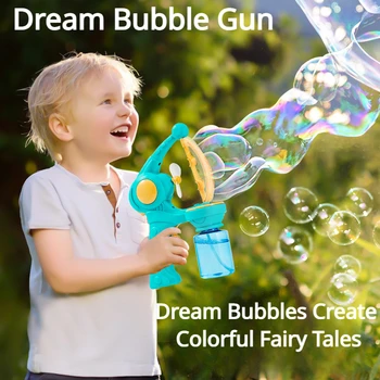 Новый большой пистолет для мыльных пузырей Bubble In Bubble для детей, автоматическая машина для мыльных пузырей, Мультяшный вентилятор, воздуходувка для мыльных пузырей, игрушки для детей на открытом воздухе  4