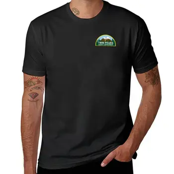 Новый Департамент Шерифа Твин Пикс, Цветная футболка с Карманным Логотипом, Футболки в тяжелом весе, одежда с аниме, мужская одежда  5