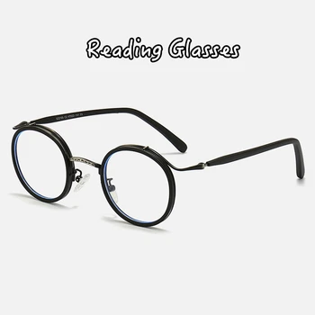 Новый модный тренд, японские очки для дальнозоркости в ретро-оправе с круглой оправой для мужчин и женщин, фотохромные очки для чтения с синим светом  2